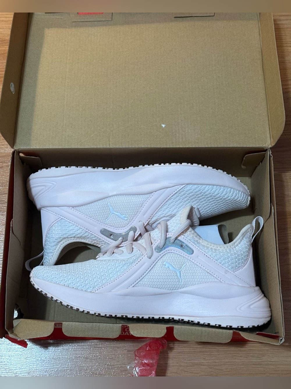 Puma Women's Pale Pink Knit Running Shoes - Picture 4 of 8